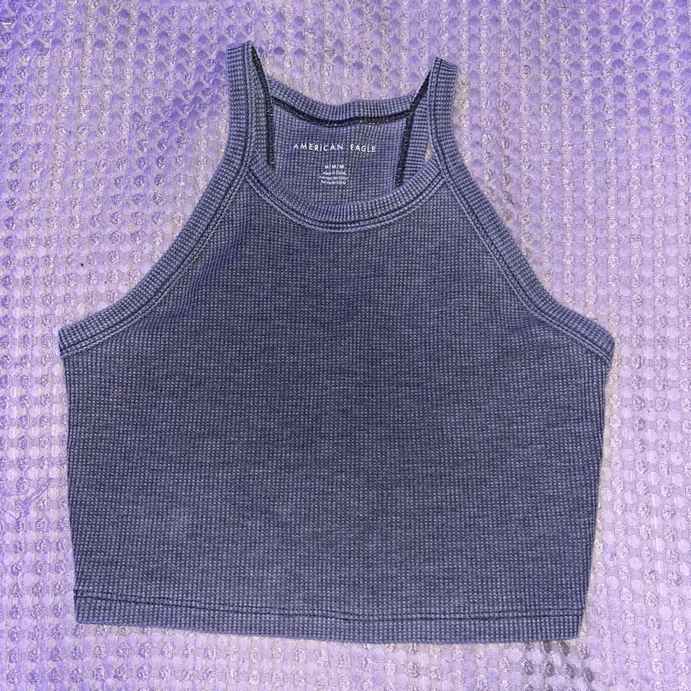 American Eagle Cropped Halter Tank Top